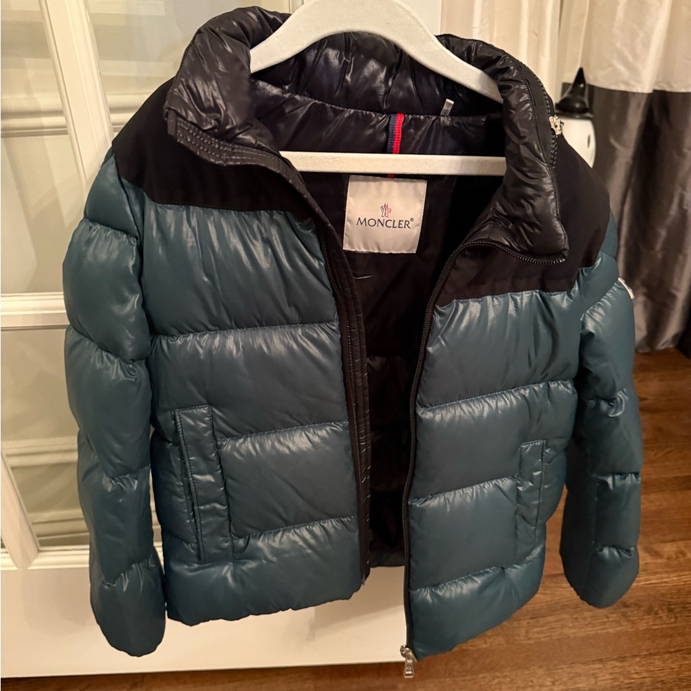 Moncler Kids Puffer Jacket - Black and Teal - Picture 3 of 4